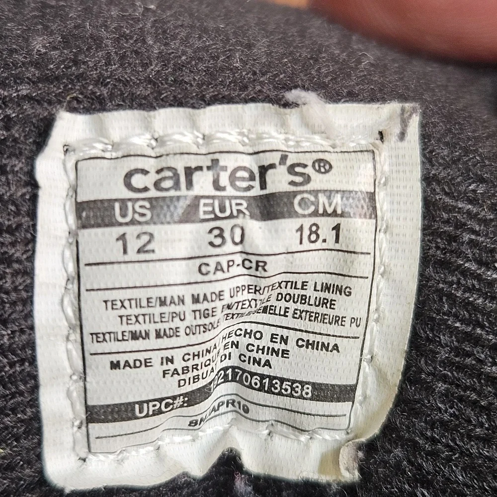 Carters Kids Size‎ 12 Fox Boots Brown Suede/ Man Made Textile